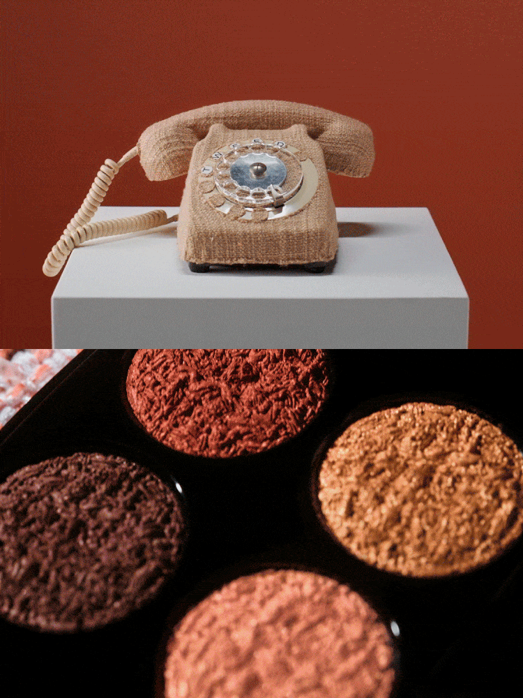 Animating GIF image of everyday objects covered in tweed fabric